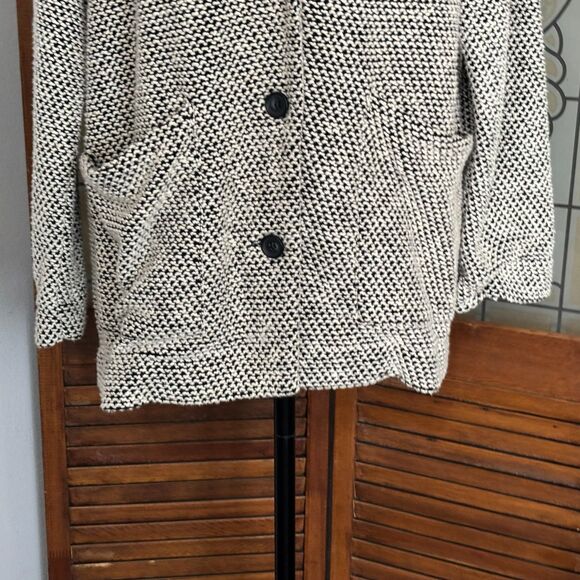 Marine Layer Birdseye Knit Blazer Black White Contrast Size Large - Picture 8 of 16
